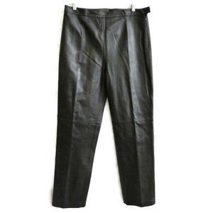 32x31 Vintage 90s Clio Leather Pant Straight High Waist Fully Lined Side Zip L